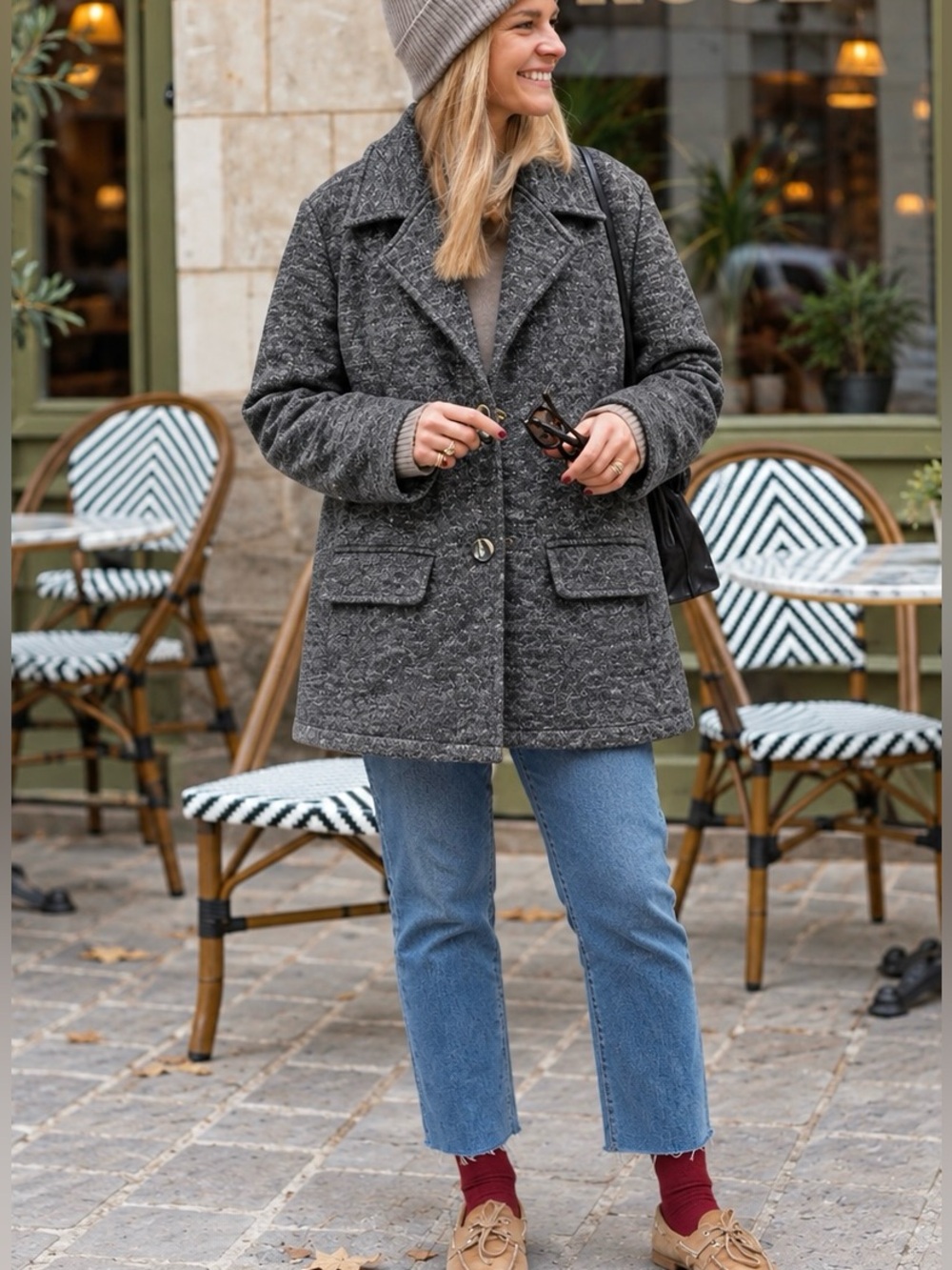 Steve Madden Charcoal Grey Pea Coat | Size Large